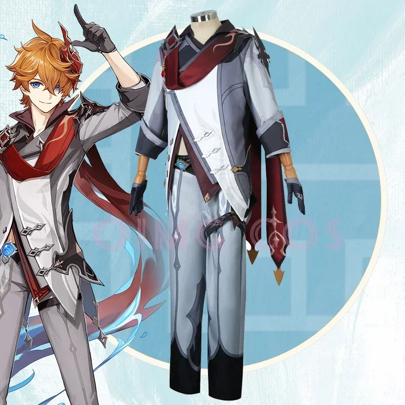 Mens Fashion Jumpsuit - Genshin Impact Tartaglia Cosplay Kostümü Üniforma