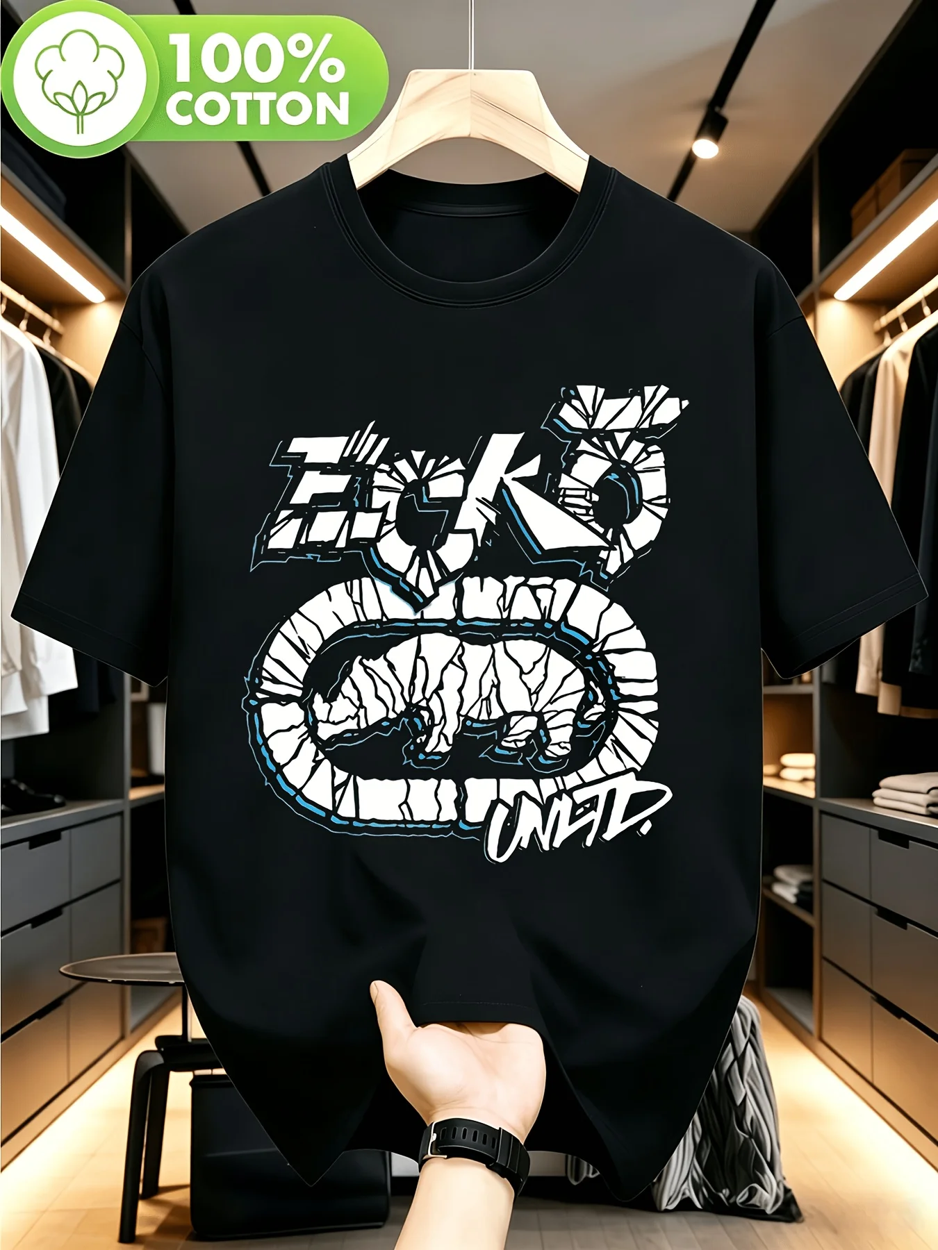 Men'S Fashion Korea - Erkekler %100 Pamuk Çatlak Desenli Ecko