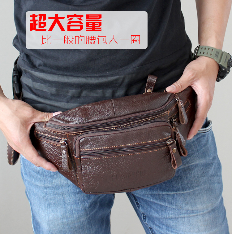 Leather Belt Braided - Hakiki Dana Derisi Deri Bel Çantası