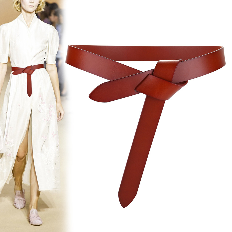 Leather Belt Braided - Yeni Tasarım Düğüm Sığır Derisi kadın