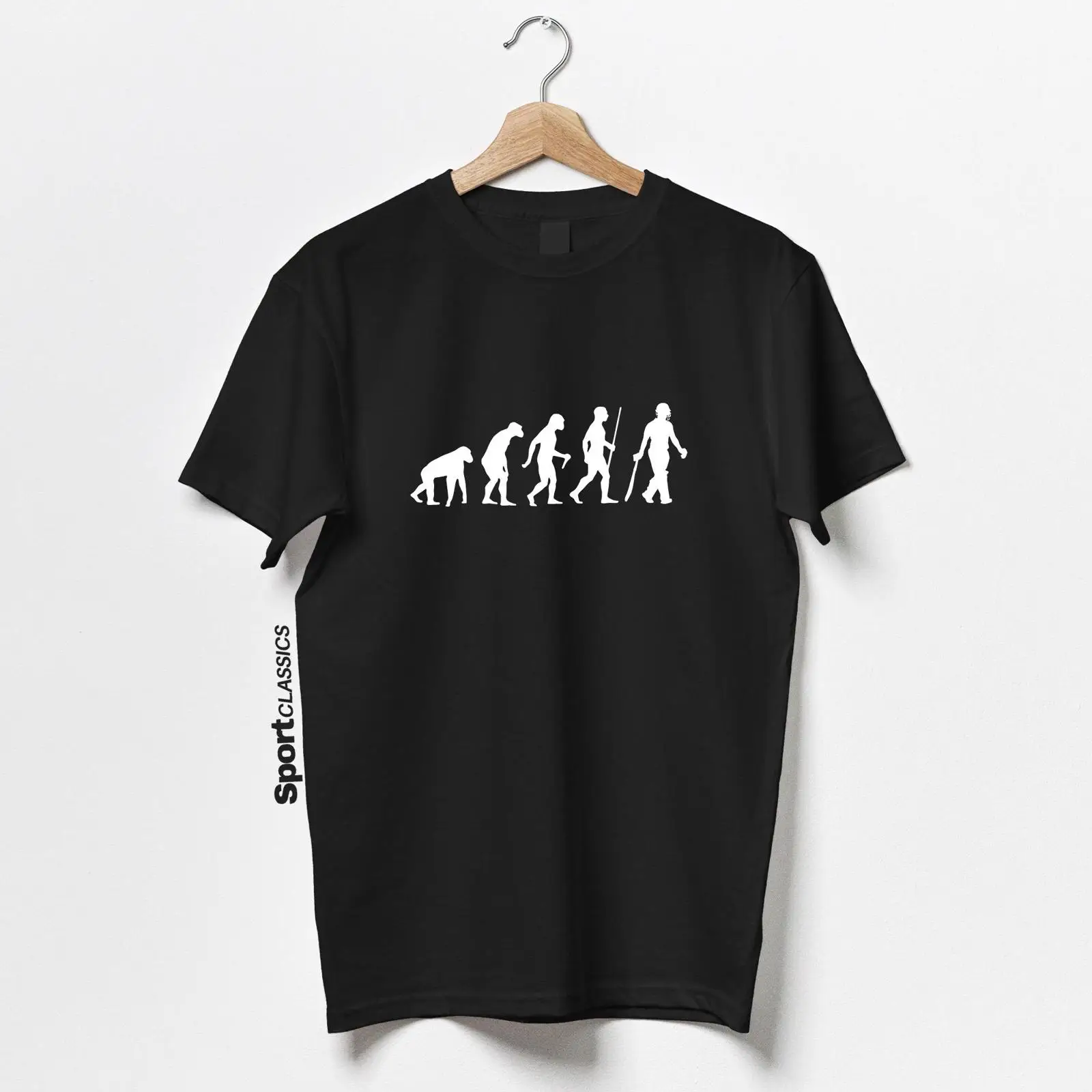 Men'S Fashion Evolution - Kriket Evrimi Tişört Oyuncu Vintage Yıkanmış