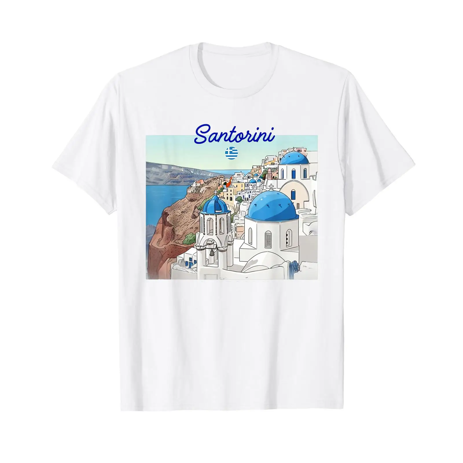 Men'S Fashion Greece - Santorini Yunanistan Yunan Bayrağı Tatil Sanatı