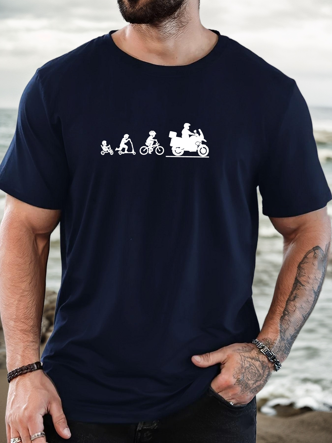 Men'S Fashion Evolution - Moda Erkek Siyah Temel Tişört Teslimat
