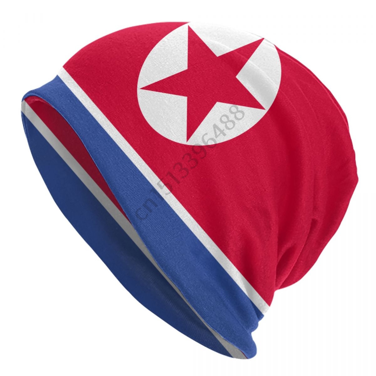 Men'S Fashion Korea - Kuzey Kore Bayrağı Beanie Bonnet örgü