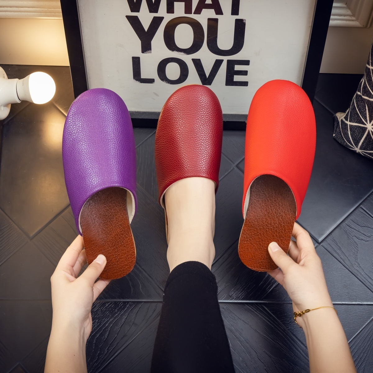 Moda Siyah Deri Terlik Erkek S - Men'S Fashion Houses incelemesi ve fiyatı